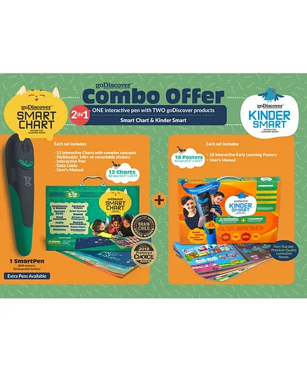 Godiscover KinderSmart + SmartChart with Talking Pen - Multicolor
