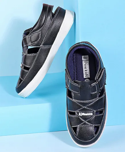 Pine Kids Velcro Closure Sandals - Black