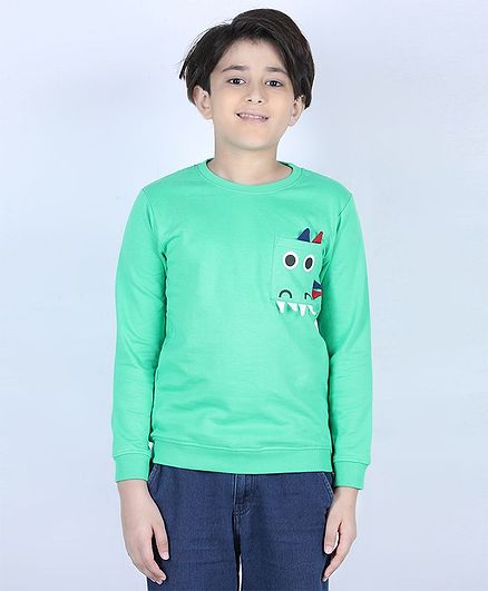 Ventra Full Sleeves Tooth Patch Sweatshirt - Green