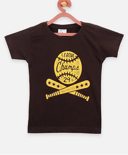 Lilpicks Couture Short Sleeves Champs Print Tee - Black