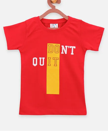 Lilpicks Couture Short Sleeves Don't Quit Print Tee - Red
