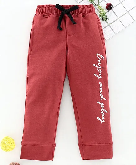 Rikidoos Full Length Printed Track Pants - Red
