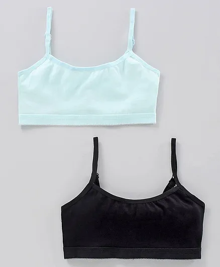 Pine Kids Singlet Anti Microbial & Biowashed Bralettes Pack of 2 - Black Blue