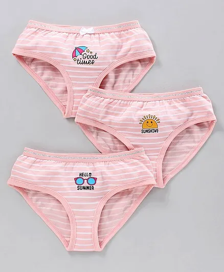 Pine Kids Anti microbial & Bio wash Panties Pack of 3 - Pink