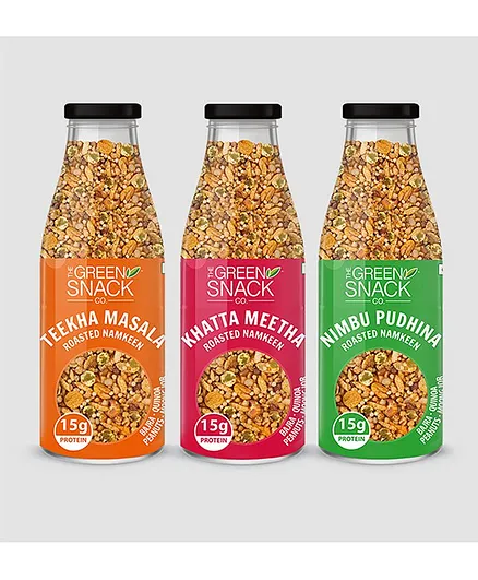 The Green Snack Co. Roasted Namkeen Assorted Pack Of 3 - 100 gm each