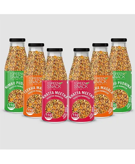 The Green Snack Co. Roasted Namkeen Assorted Pack Of 6 - 100 gm each