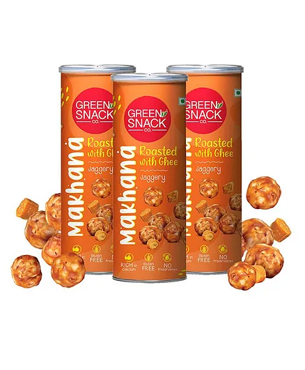 The Green Snack Co. Makhana Jaggery Pack Of 3 - 120 gm each