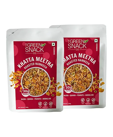 The Green Snack Co. Roasted Namkeen Khatta Meetha Pack Of 2 - 220 gm each