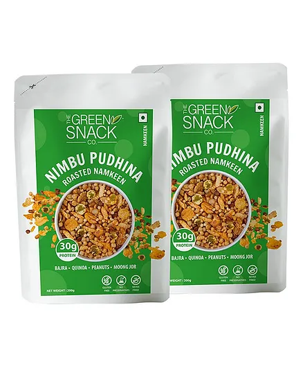 The Green Snack Co. Roasted Namkeen Teekha Masala Pack Of 2 - 220 gm each