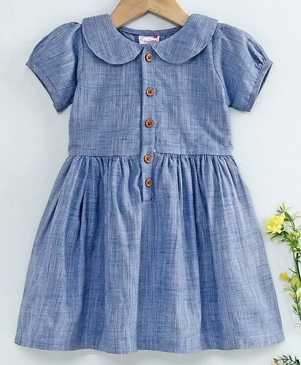 Rassha Short Sleeveless Solid Colour Dress - Light Blue