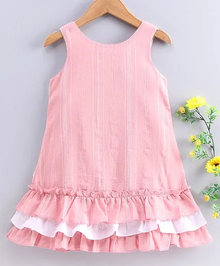 Rassha Sleeveless Striped Dress - Peach