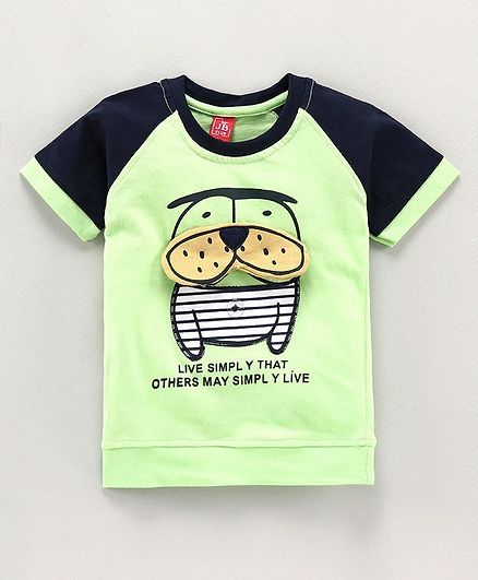 Jb Club Half Sleeves Dog Patch Tee - Green
