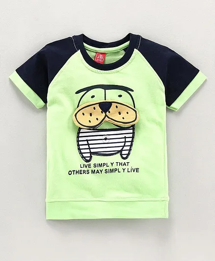 Jb Club Half Sleeves Dog Patch Tee - Green