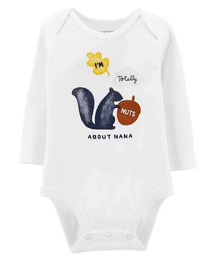 Carter's Nuts For Nana Bodysuit - White