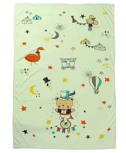 Mee Mee Towel Animal Print - Green
