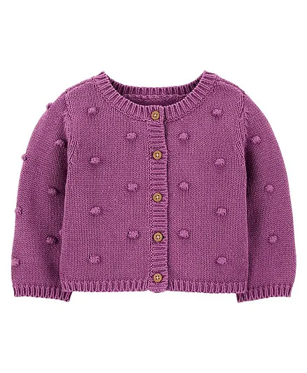 Carter's Full Sleeves Bubble Cardigan - Purple