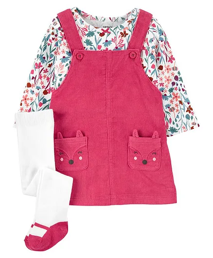 Carter's 3-Piece Floral Tee & Jumper Set - Pink