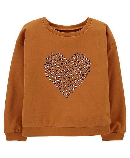 Carter's Leopard Heart Sweatshirt - Brown