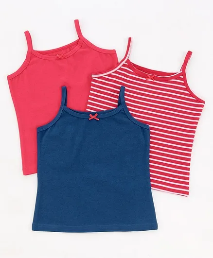 Pine Kids Singlet Anti Microbial & Biowash Slips Pack of 3 - Red Blue