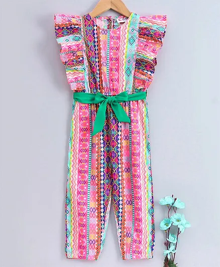 M'andy Sleeveless Print Jumpsuit - Pink