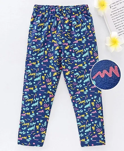 Babyhug Ankle Length Abstract Print Leggings - Blue