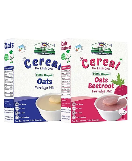 Tummy Friendly Foods Oats & Oats Beetroot Porridge Mixes Packs Set of 2 - 200 gm Each