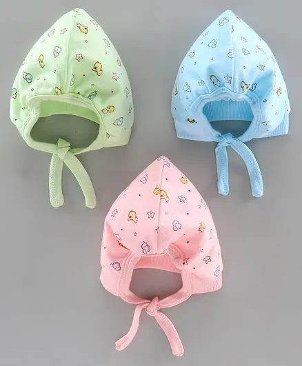Simply Baby Caps Animal Print Pack Of 3 - Multicolor