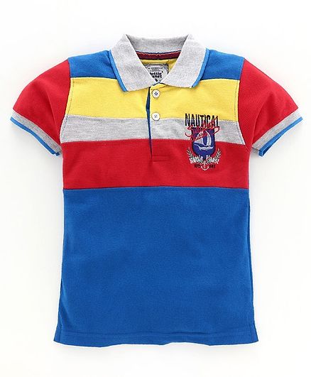 Nottie Planet Half Sleeves Striped Tee - Blue