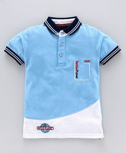 Nottie Planet Half Sleeves Dual Color Tee - Blue