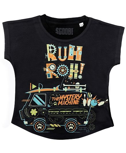 Scooby-Doo By Short Sleeves Crossroads Character Print Top - Black