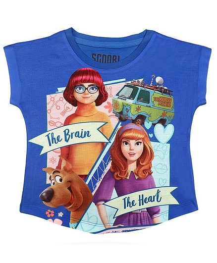 Scooby-Doo By Crossroads Short Sleeves Character Print Top - Royal Blue