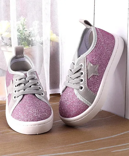 Cute Walk by Babyhug Sparkle Casual Shoes - Pink
