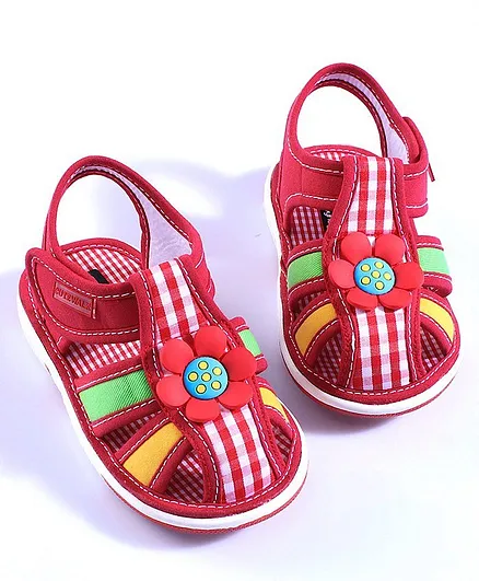 Cute Walk by Babyhug Closed Toe Sandals Floral Patch - Pink