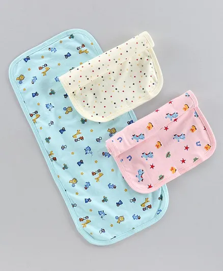 Tango Infant Burp Cloths Pack of 3 -Pink Yellow Blue
