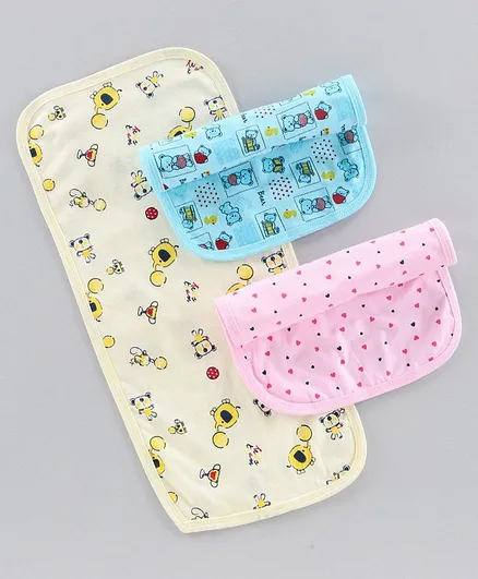 Tango Infant Burp Cloths Pack of 3 -Pink Yellow Blue