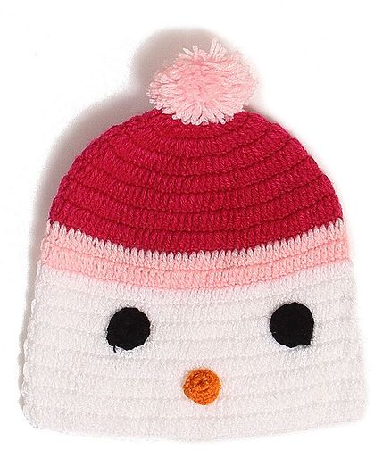 USHA ENTERPRISES Cute Face Design Cap - Pink & White