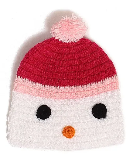 USHA ENTERPRISES Cute Face Design Cap - Pink & White