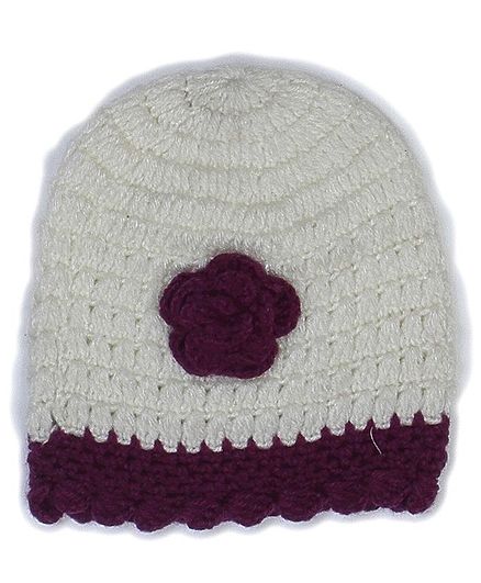 USHA ENTERPRISES Flower Detailing Cap - Off White