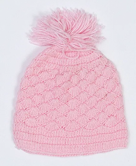 USHA ENTERPRISES Pom Pom Detailing Cap - Baby Pink
