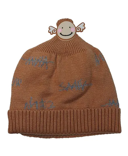 Jujubes Winter Woollen Cap Brown- Diameter 13 cm