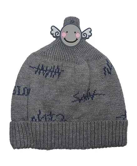Jujubes Winter Woollen Cap Grey- Diameter 13 cm