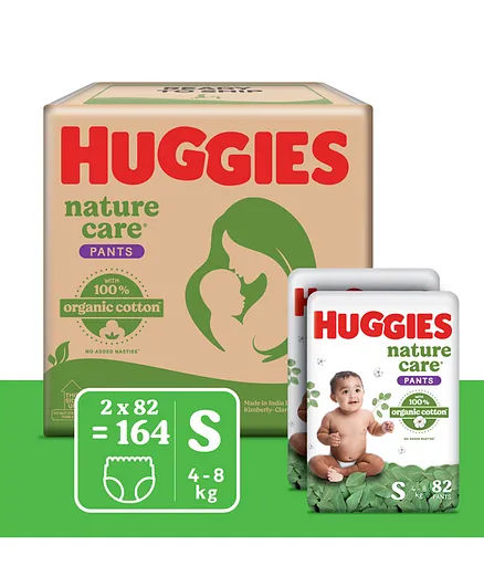 Huggies Premium Nature Care Pants Monthly Pack Small Size Diapers - 164 Pieces