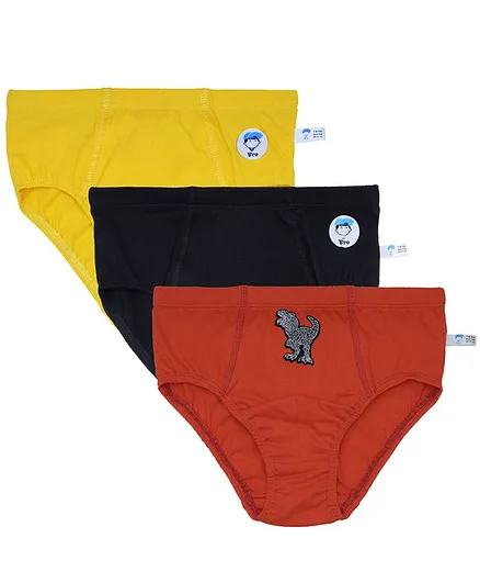 D'chica Pack Of 3 Assorted Funky Colors Briefs - Multi Color