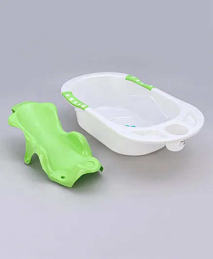 Babyhug Dolphin Bath Tub With Sling - Green