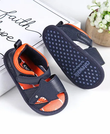 Cute Walk by Babyhug Sandals Style Booties Whale Patch - Black