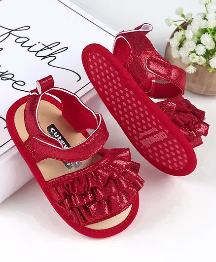 Cute Walk by Babyhug Sandal Style Booties - Red
