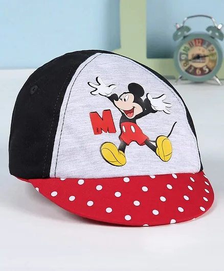 Babyhug Summer Cap Mickey Print Red - Diameter 15 cm