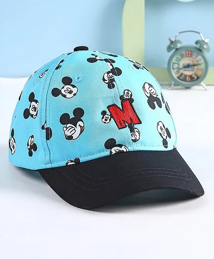Babyhug Summer Cap Mickey Print Blue - Circumference 52 cm