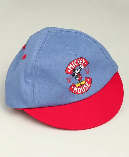 Babyhug Summer Cap Mickey Print Blue - Diameter 15 cm