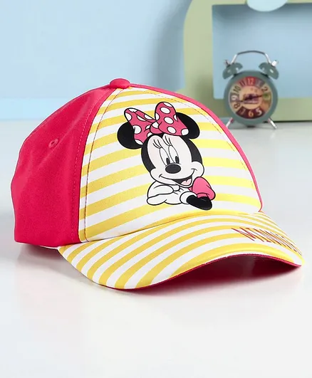 Babyhug Summer Cap Minnie Mouse Print Yellow - Diameter 16.5 cm